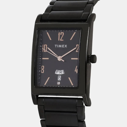 Timex Classics Men's Quartz Analog Black Dial Rectangle Case Watch -TW000L521