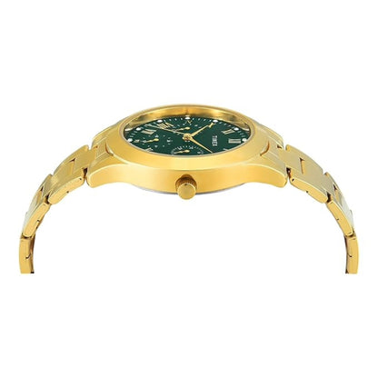 Timex Quartz Green Round Dial Analog Stainless Steel Women Watch - TW000Q821