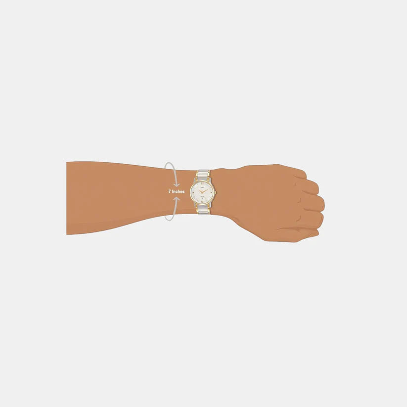 Timex Men's White Dial Analog Stainless Steel Watch TW000R424