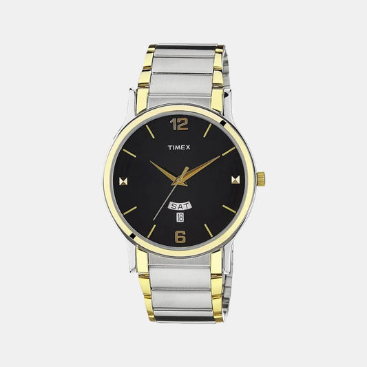 Timex Men's Black Dial Analog Stainless Steel Watch TW000R425