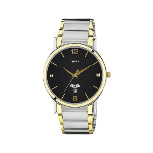 Timex Men's Black Dial Analog Stainless Steel Watch TW000R425