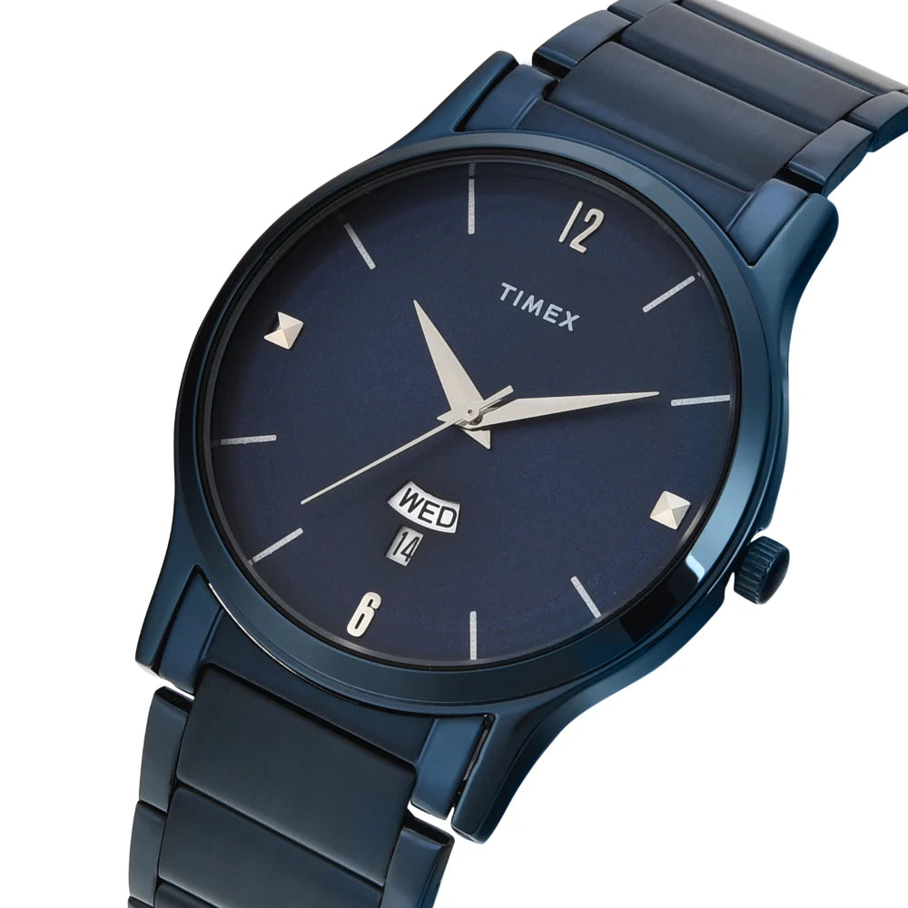 Timex Men Blue Round Dial Analog Watch- TW000R460