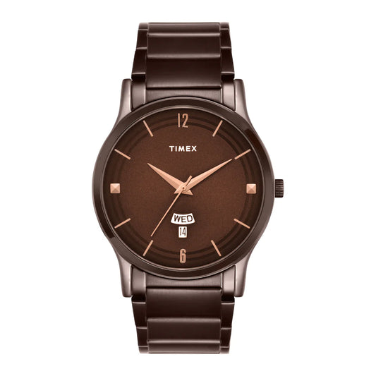 Timex Men Quartz Brown Dial Analog Stainless Steel Watch TW000R461