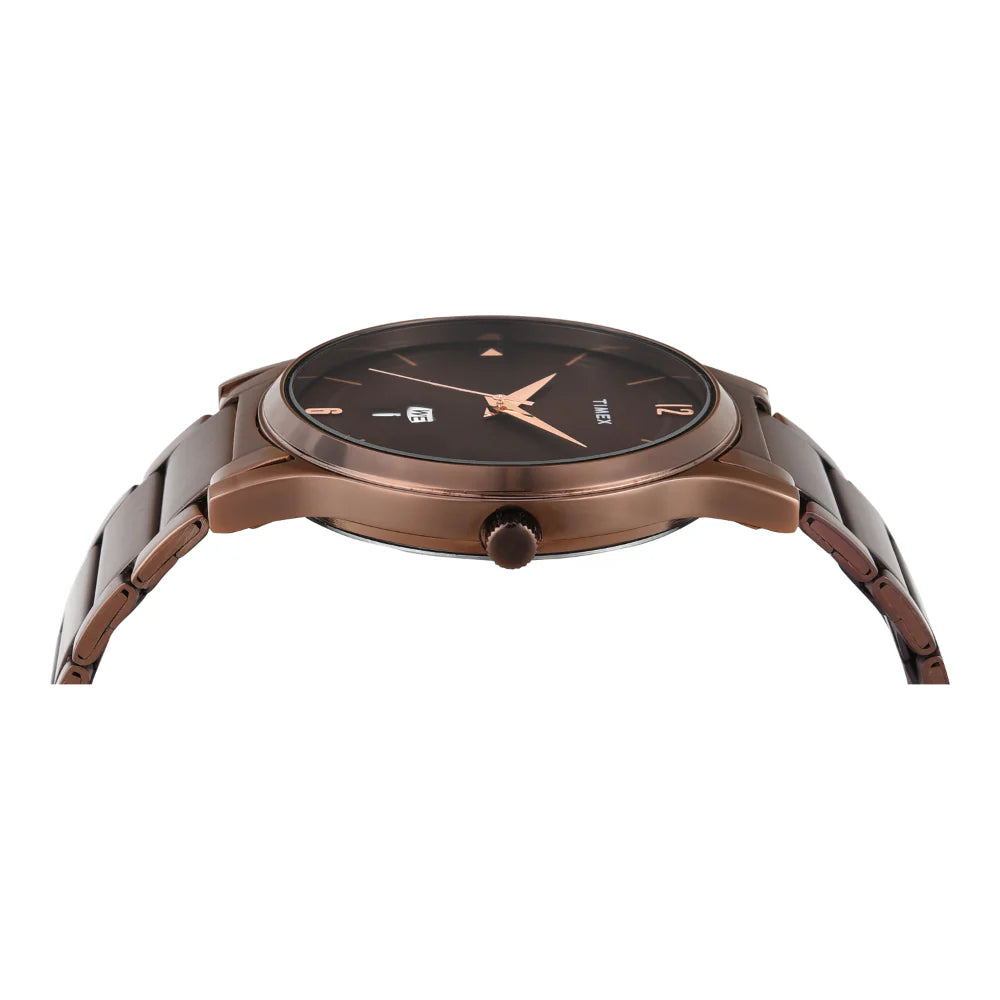 Timex Men Quartz Brown Dial Analog Stainless Steel Watch TW000R461