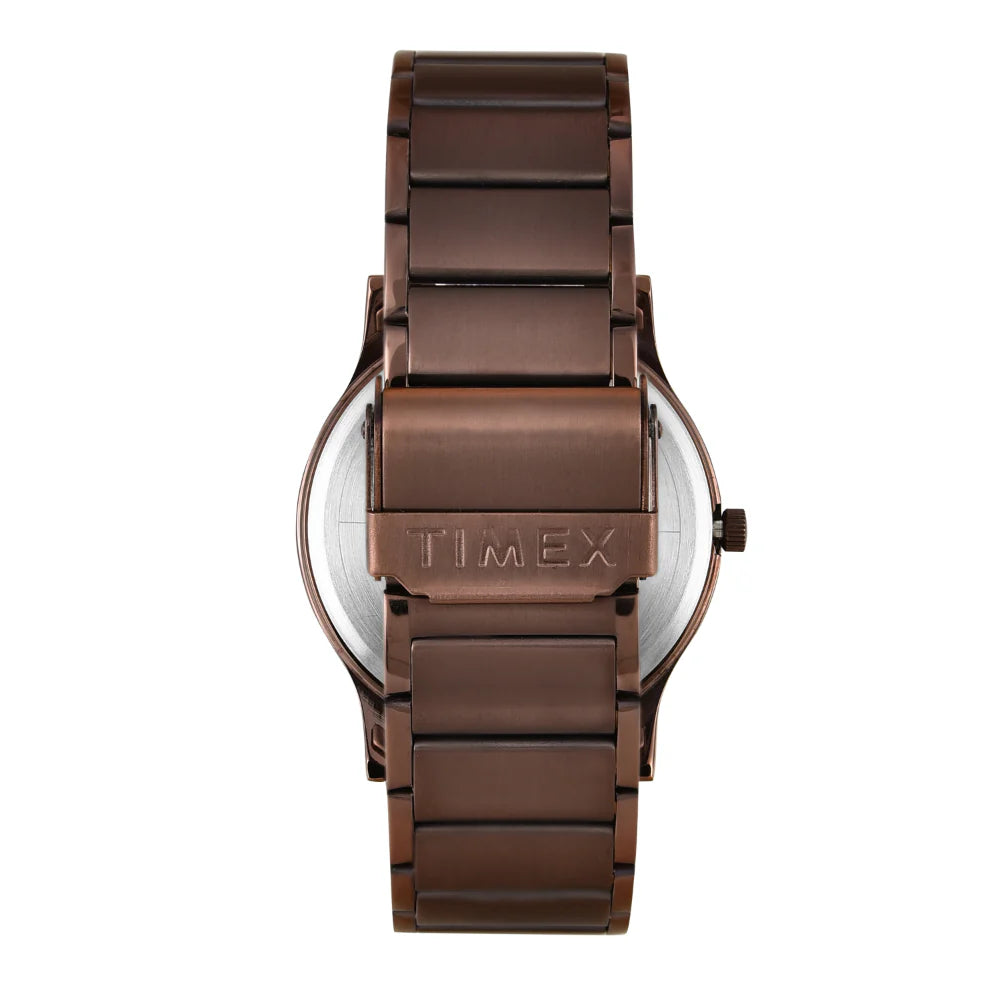 Timex Men Quartz Brown Dial Analog Stainless Steel Watch TW000R461