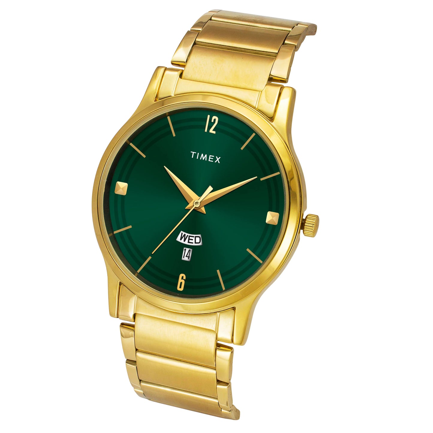 Timex Green Round Dial Stainless Steel Bracelet Men's Watch - TW000R462