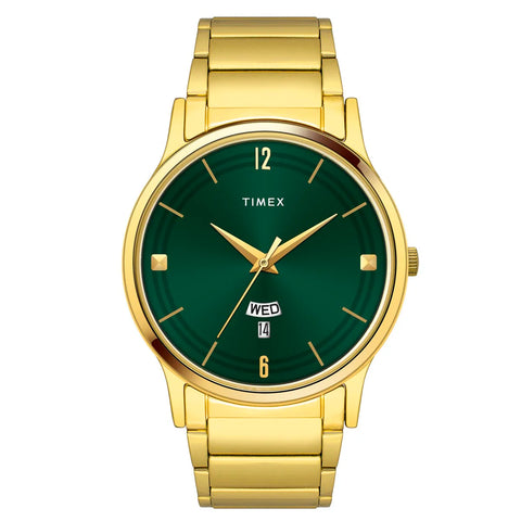 Timex Green Round Dial Stainless Steel Bracelet Men's Watch - TW000R462 - Buy Now at Sai Creations Watches