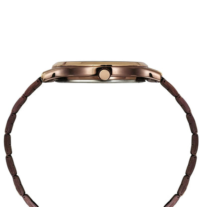 Timex Analog Brown Round Brass Dial Men Watch - TW000R464