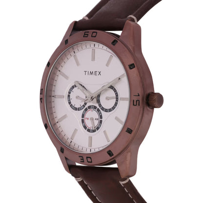 Timex Fashion Men's Quartz Analog Silver Dial Round Multifunction Watch -TW000U916
