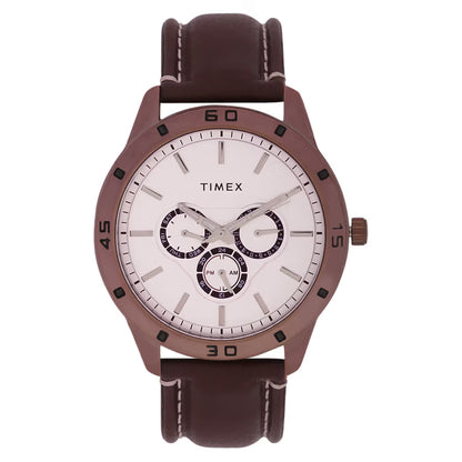 Timex Fashion Men's Quartz Analog Silver Dial Round Multifunction Watch -TW000U916