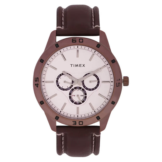 Timex Fashion Men's Quartz Analog Silver Dial Round Multifunction Watch -TW000U916