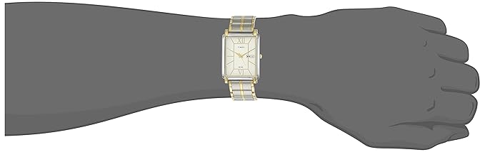 Timex Classics Men's Silver Rectangle Dial Day Date Function Watch -TW000W908