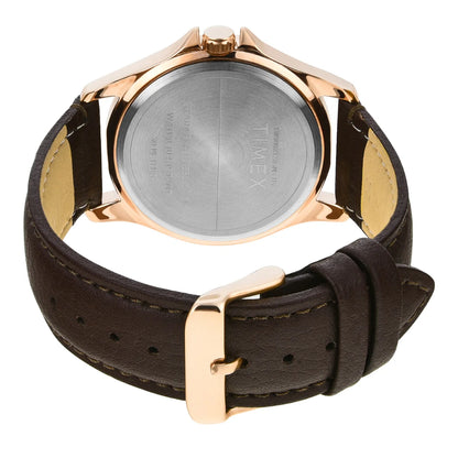 Timex Men Analog Silver Round Brass Dial Watch- TW000X128