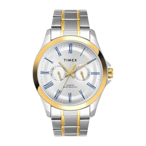 TW000X134 Timex | Analog Silver Round Brass Dial Watch (Men) - Buy Now at Sai Creations Watches