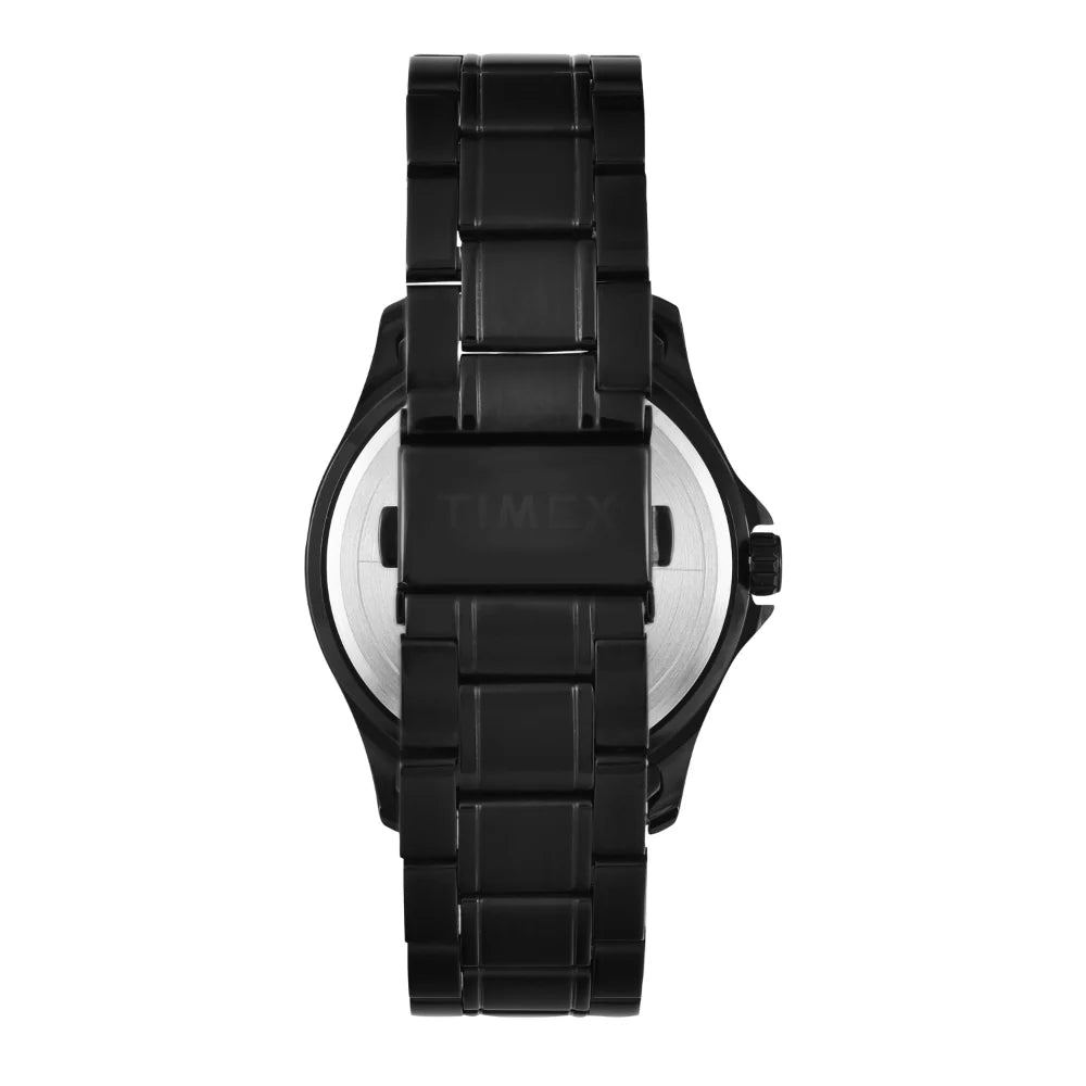 TW000X135 Timex | Analog Black Round Brass Dial Watch (Men)