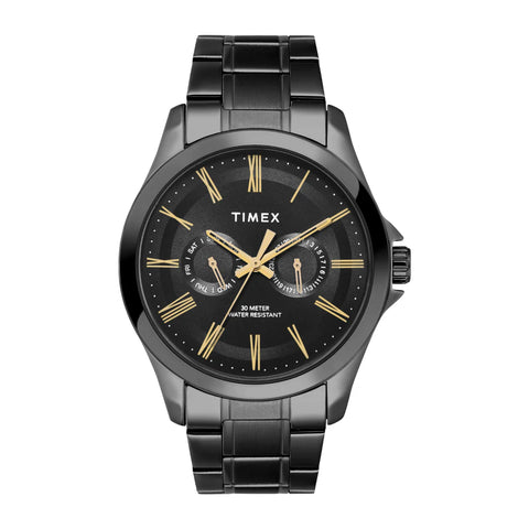 TW000X135 Timex | Analog Black Round Brass Dial Watch (Men) - Buy Now at Sai Creations Watches