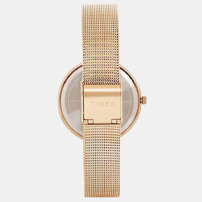 Timex Women's Rose Gold Analog Stainless Steel Watch TW000X219