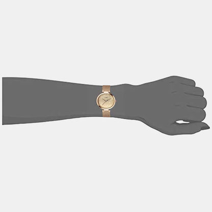 Timex Women's Rose Gold Analog Stainless Steel Watch TW000X219
