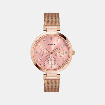 Timex Fashion Women's Pink Round Multifunction Dial Watch -TW000X242