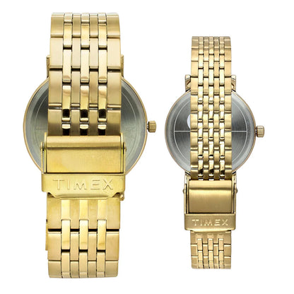 Timex Green Round Dial Analog Stainless Steel Pair's Watch - TW00PR327