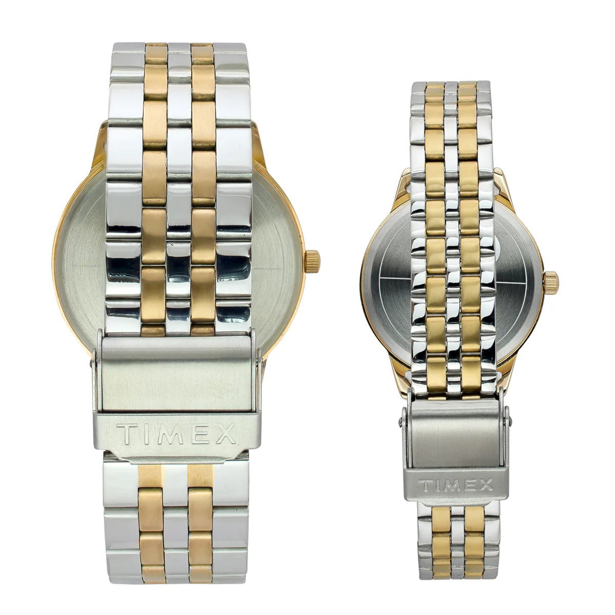Timex Quartz Round Champagne Dial Analog Couple Watch TW00PR333