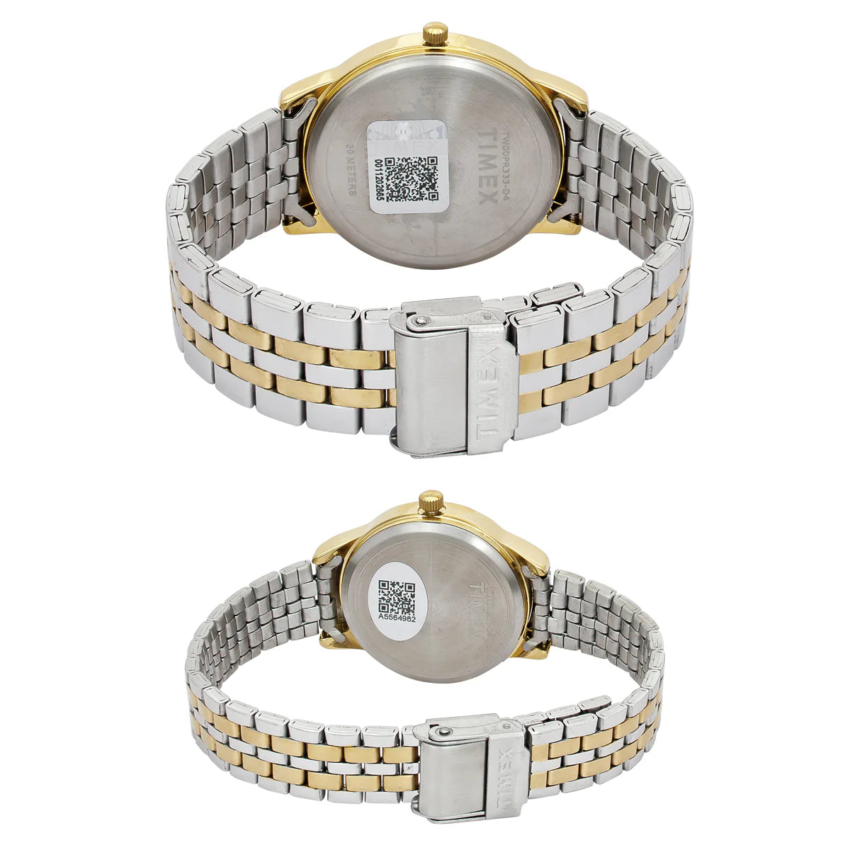 Timex Quartz Round Champagne Dial Analog Couple Watch TW00PR333