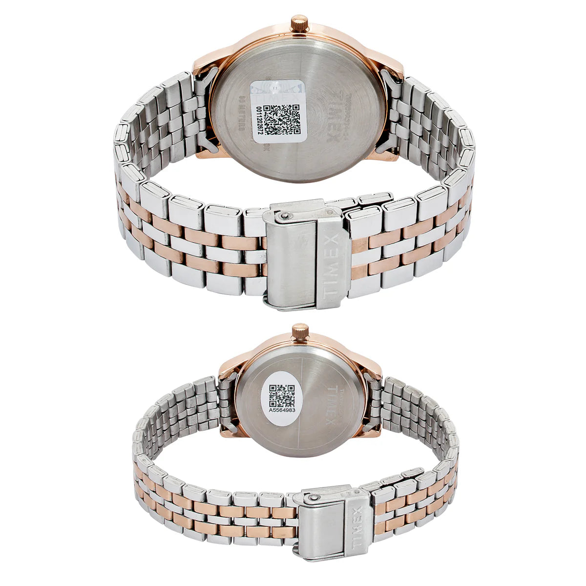 Timex Quartz Silver Dial Analog Stainless Steel Couple Watch TW00PR334