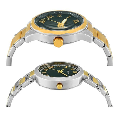 Timex Green Dial With Roman Number Couple Astrological Watch - TW00PR340