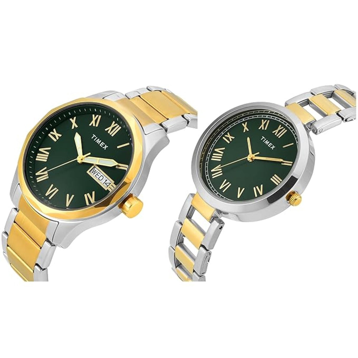 Timex Green Dial With Roman Number Couple Astrological Watch - TW00PR340