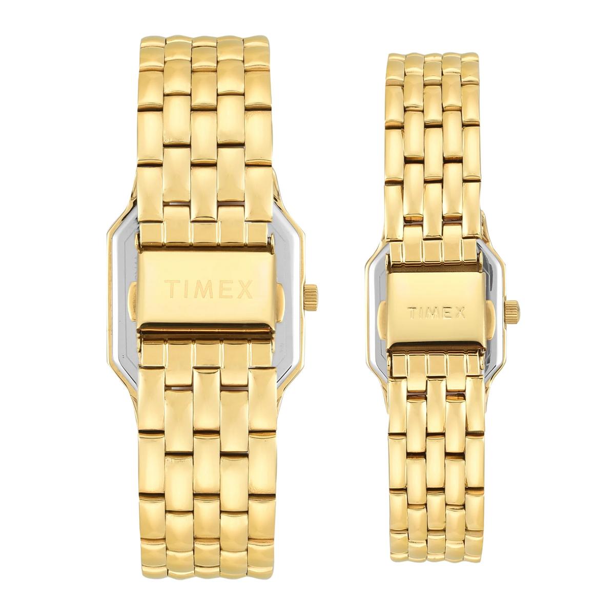 Timex Octagonal Teal Dial Analog Pair Watch - TW00PR356