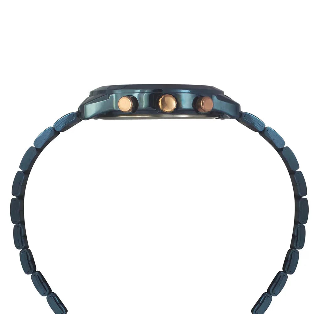 Timex Quartz Blue Round Dial Analog Stainless Steel Men Watch TW0TG7626