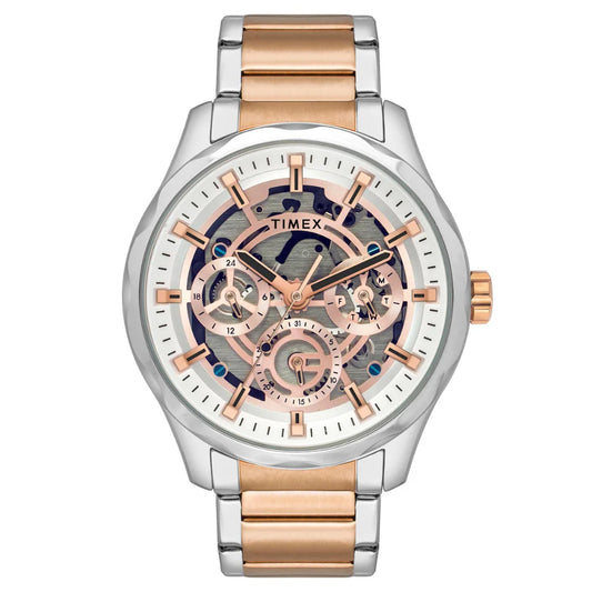 Timex Men Quartz Rose Gold Dial Analog Stainless Steel Watch TW0TG7629