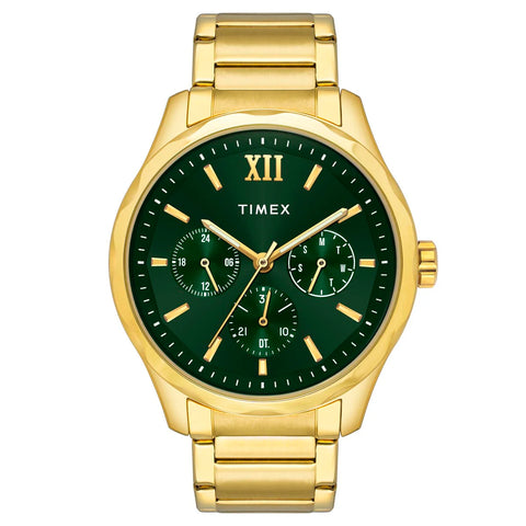 Timex Green Round Dial Stainless Steel Bracelet Men's Watch - TW0TG7635 - Buy Now at Sai Creations Watches