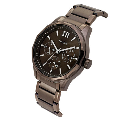 Timex Brown Round Dial Analog Stainless Steel Men's Watch - TW0TG7636