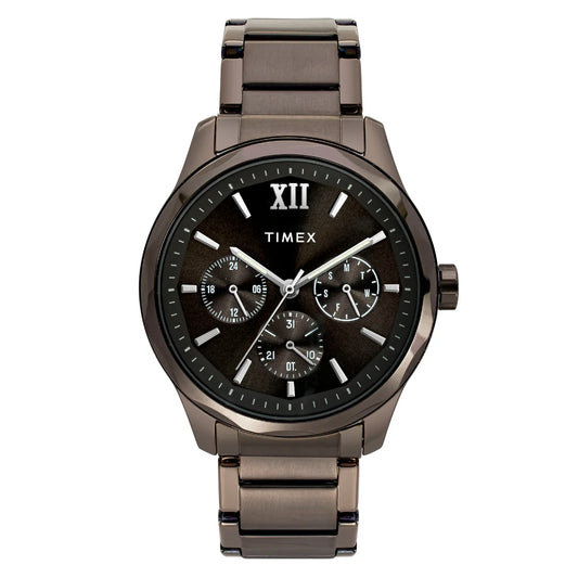 Timex Brown Round Dial Analog Stainless Steel Men's Watch - TW0TG7636