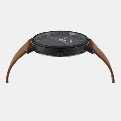 Timex Men's Black Dial Analog Leather Strap Watch TW0TG8016