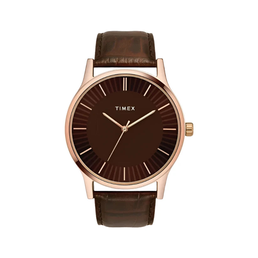 TW0TG8300 Timex | Men Brown Dial Analog Leather Strap Watch (Men) 