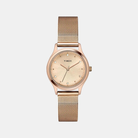 Timex Women's Rose Gold Analog Stainless Steel Watch TW0TL8710