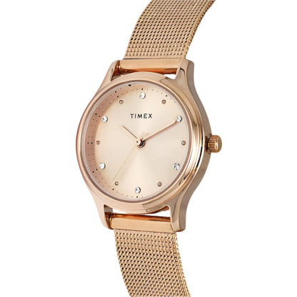 Timex Women's Rose Gold Analog Stainless Steel Watch TW0TL8710