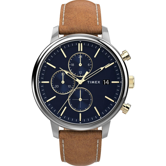 Timex Chicago Chronograph 45mm Leather Strap Men's Watch - TW2U39000UJ