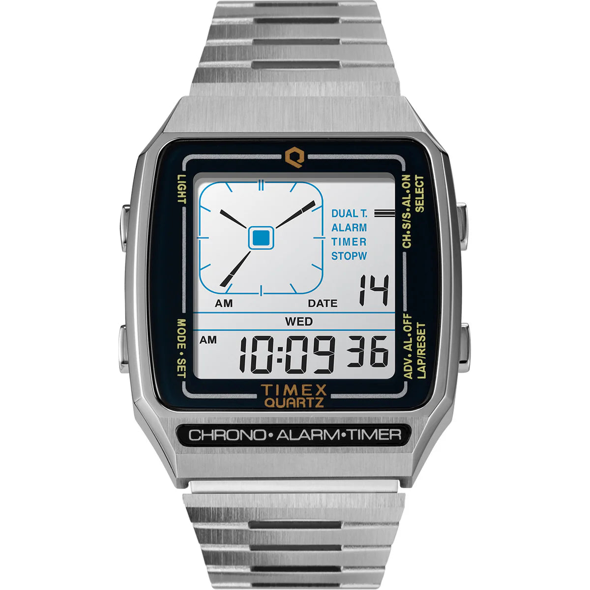 Timex Q Reissue Digital LCA Stainless Steel Men's Watch TW2U72400U9