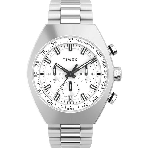 TW2W22200 Timex | Legacy Tonneau Chronograph Stainless Steel Bracelet (Men) - Buy Now at Sai Creations Watches