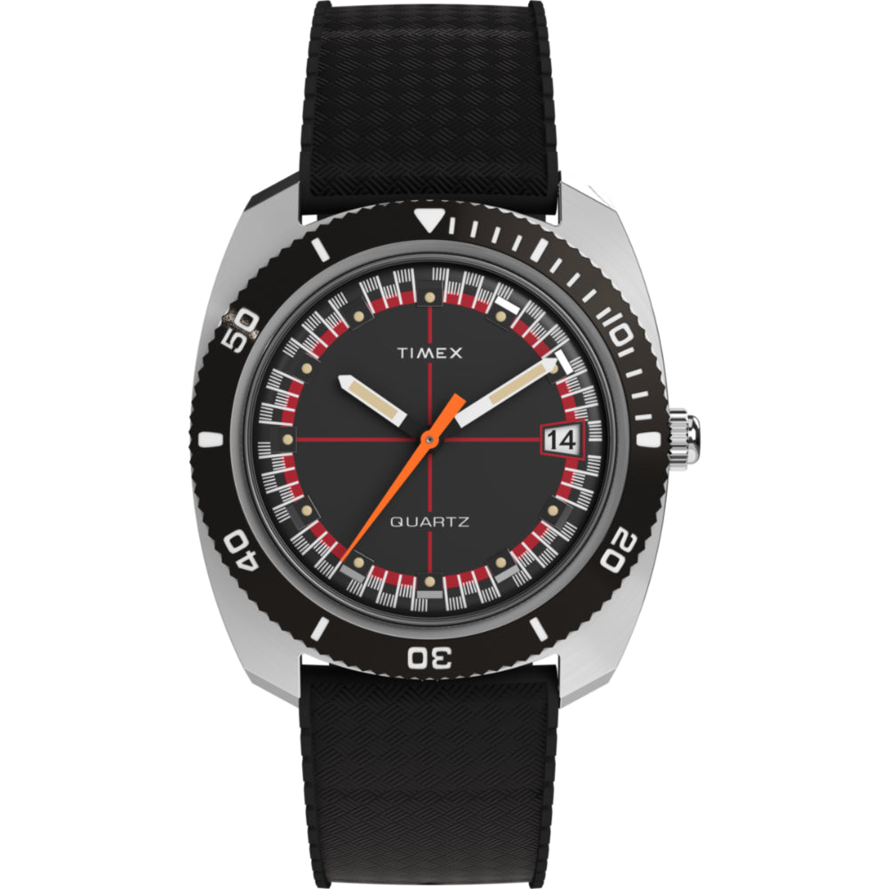 TW2W22400U9 Q Timex | Reissue 1971 Velocity Rubber Strap Watch (Men)