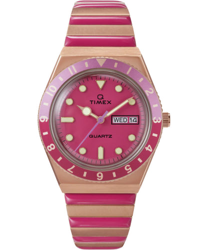 TW2W41000J Q Timex | Pink Stainless Steel Expansion Band Watch (Women)