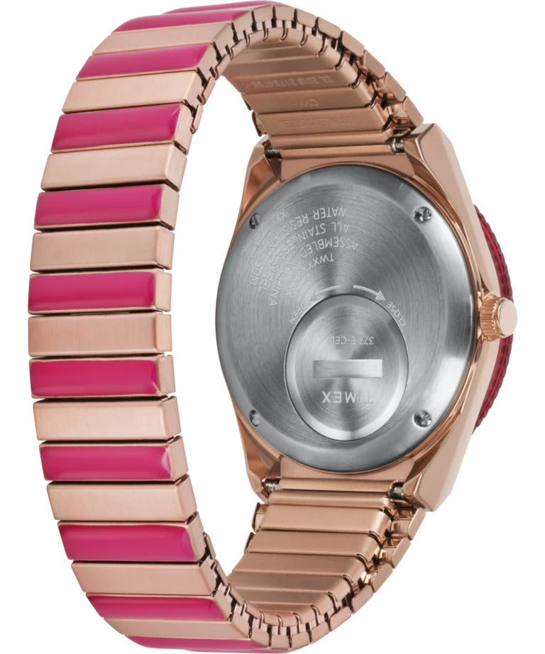 TW2W41000J Q Timex | Pink Stainless Steel Expansion Band Watch (Women)