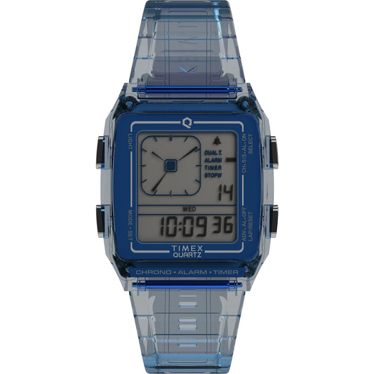 Timex Q Grey Rectangle Dial Digital Unisex Watch - TW2W45100UJ