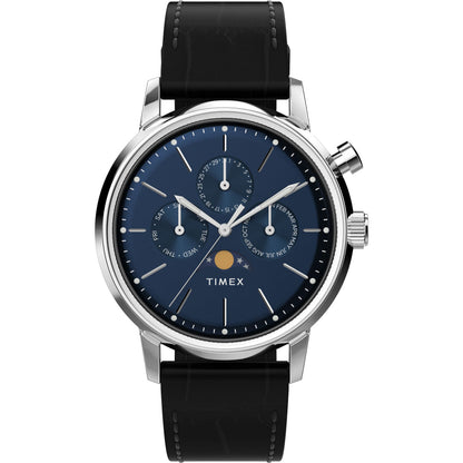 TW2W51200UJ Blue Marlin Moon Phase Leather Strap Watch