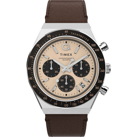 TW2W51800UJ Q Timex | Chronograph Leather Strap Watch (MEN) - Buy Now at Sai Creations Watches