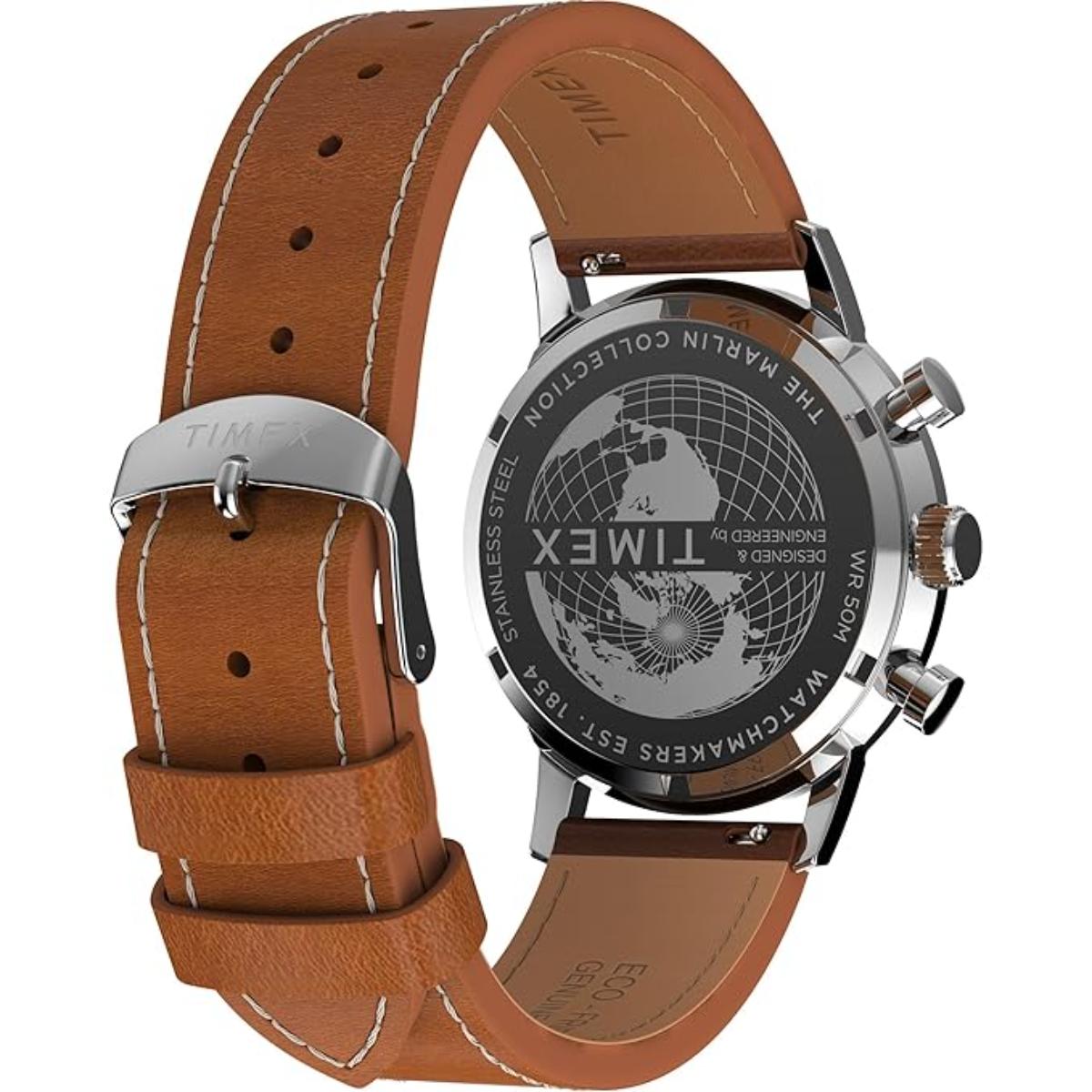 Timex Marlin Green Dial Analog Leather Strap Men's Watch - TW2W99100IK