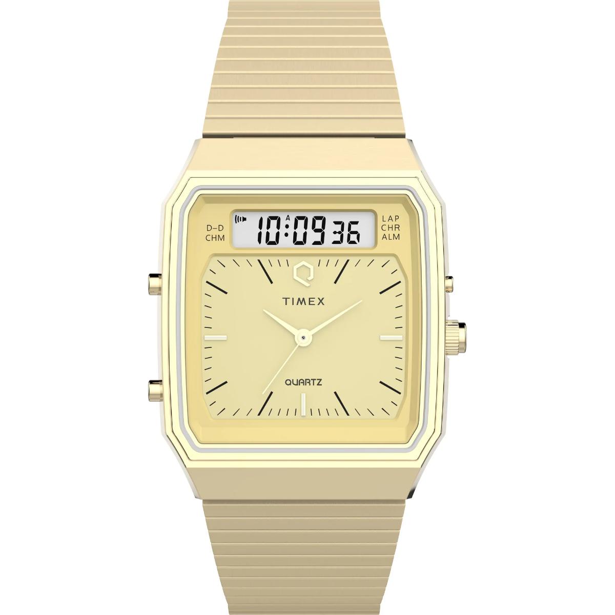 Timex Q Champagne Dial Analog-Digital Men's Watch - TW2Y06000UJ